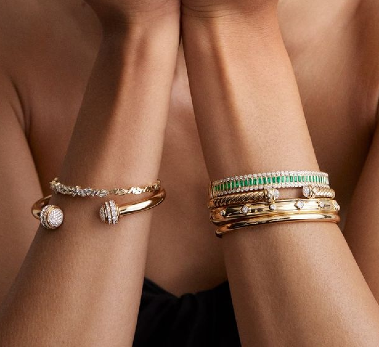 Gem Bangle Stack Trio