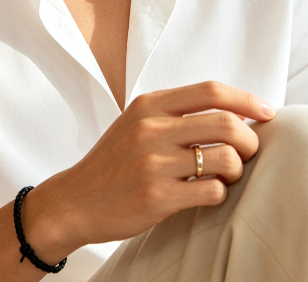 Slim Plain Gold Ring
